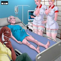 Порно комикс «Удалые старички. Часть 11: Медсестры-близняшки».